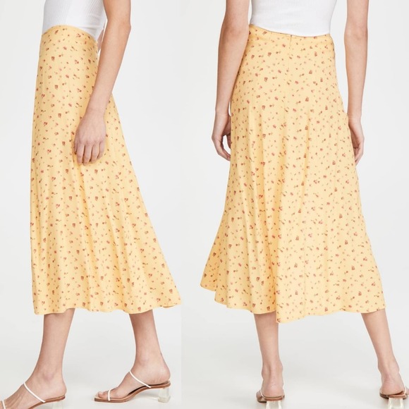 Reformation Zoe Side Slit Midi Crepe Skirt in Gwen - Picture 2 of 6